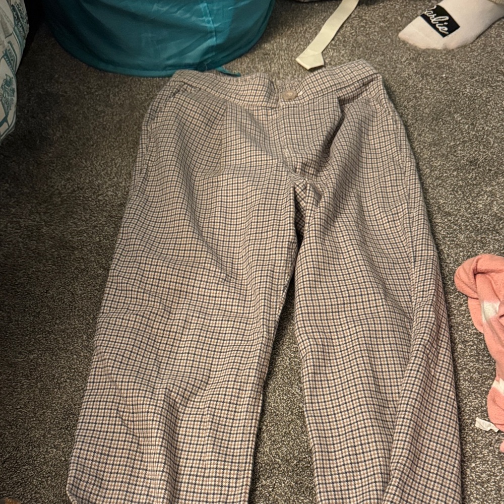 Abercrombie Kids Checkered Pants - Gray and Brown